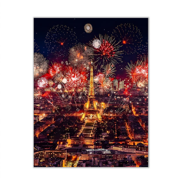 Canvas Wall Art, Tour Eiffel And Night Fireworks, Wall Poster