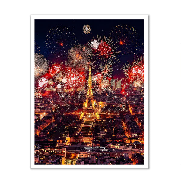Canvas Wall Art, Tour Eiffel And Night Fireworks, Wall Poster