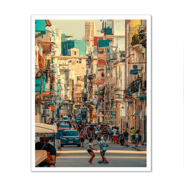 Canvas Wall Art, Old street of Havana in Cuba, Wall Poster