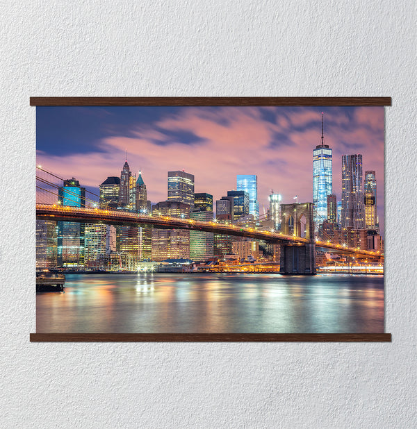 Canvas Wall Art, The Brooklyn Bridge and Skyscrapers, Wall Poster