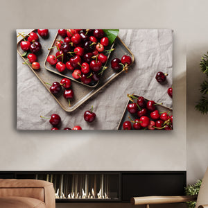 Canvas Wall Art - Red Spring Cherries