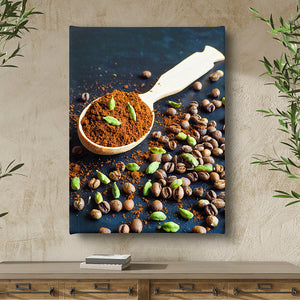 Canvas Wall Art - Ground Black Coffee and Cardamom