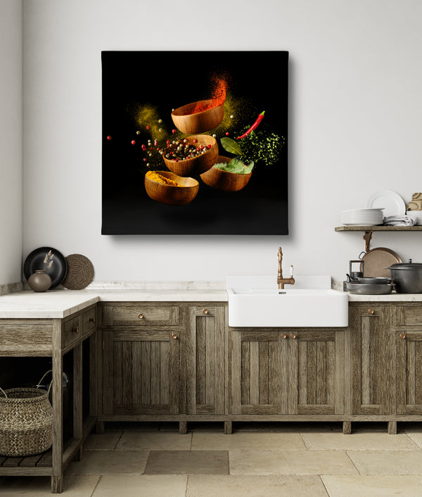 Canvas Wall Art, Explosion of Spices, Wall Poster