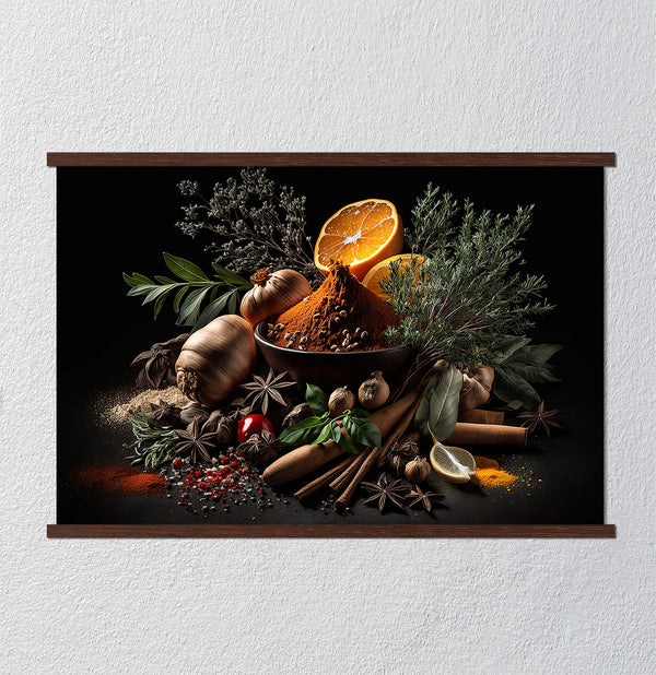 Canvas Wall Art, Colorful Spices & Fruits, Wall Poster