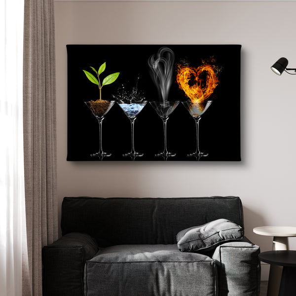 Canvas Wall Art, Nature Elements in Glass, Wall Poster