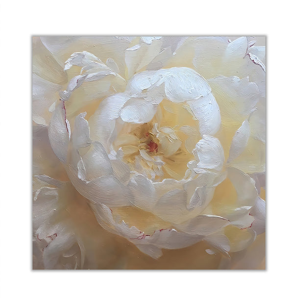 Canvas Wall Art, White Large Peony Flower Wall Poster