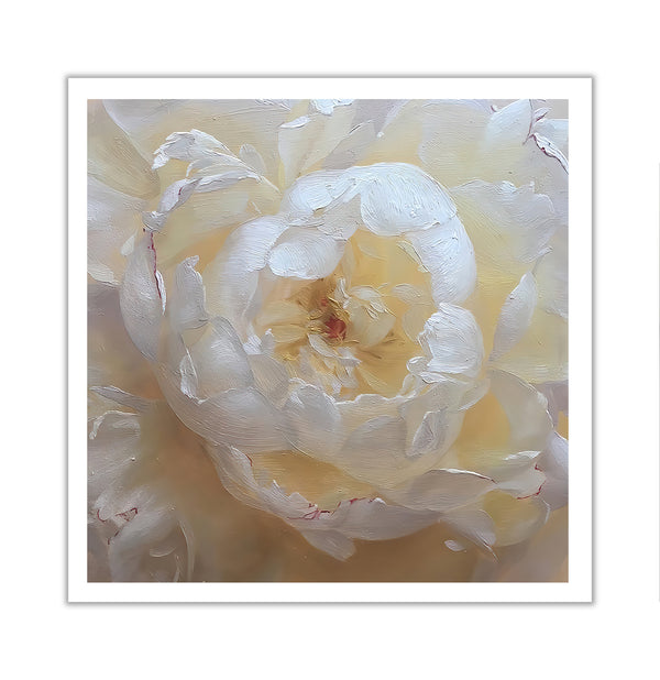Canvas Wall Art, White Large Peony Flower Wall Poster