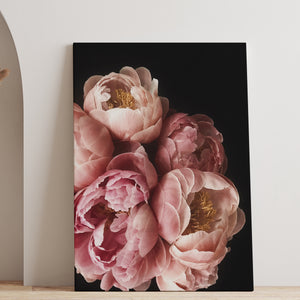 Canvas Wall Art -  Pink Peony Flowers Wall Poster