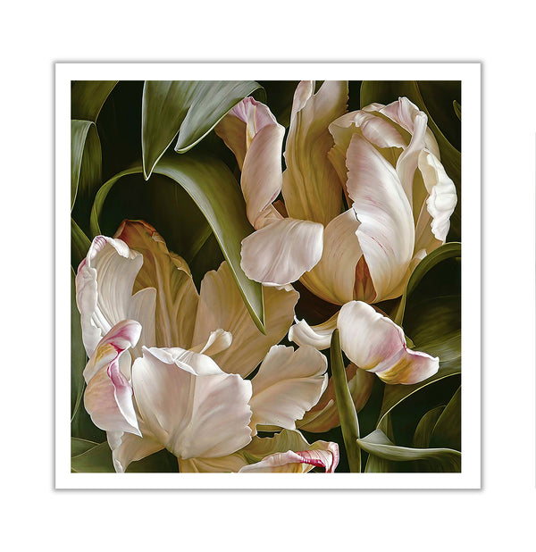 Canvas Wall Art, Vintage White Large White Flower Wall Poster