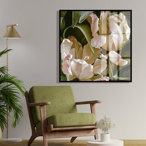 Wall Art - Vintage White Large White Flower Wall Poster