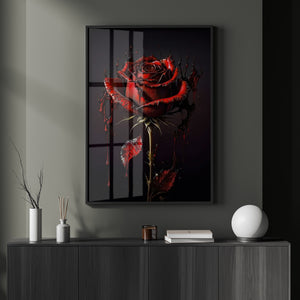 Wall Art - Gothic Red Rose Wall Poster