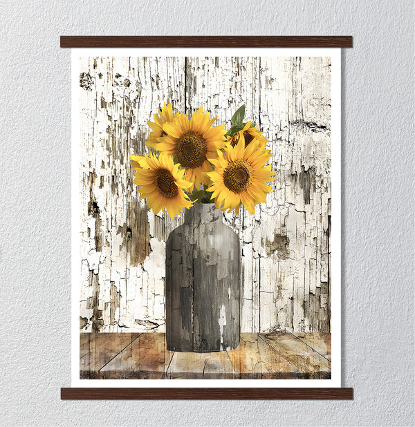 Canvas Wall Art, Yellow Sunflower Bouquet Wall Poster