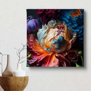 Canvas Wall Art -  Multicolor Large Peony Flower Wall Poster