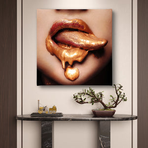 Fashion Wall Art - Liquid Gold Lips