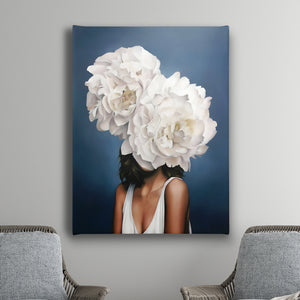 Canvas Fashion Wall Art -  Mystical Girl & White Flowers