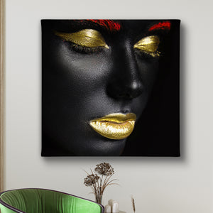 Canvas Fashion Wall Art -  Bright Gold Make-up
