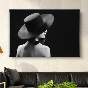 Canvas Fashion Wall Art -  Lady in Black Hat