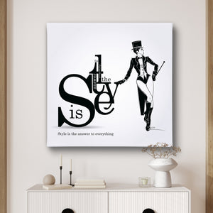 Canvas Fashion Wall Art -  Young Girl and Fashionable Quote
