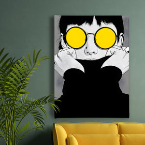 Canvas Fashion Wall Art -  Yellow Sunglasses