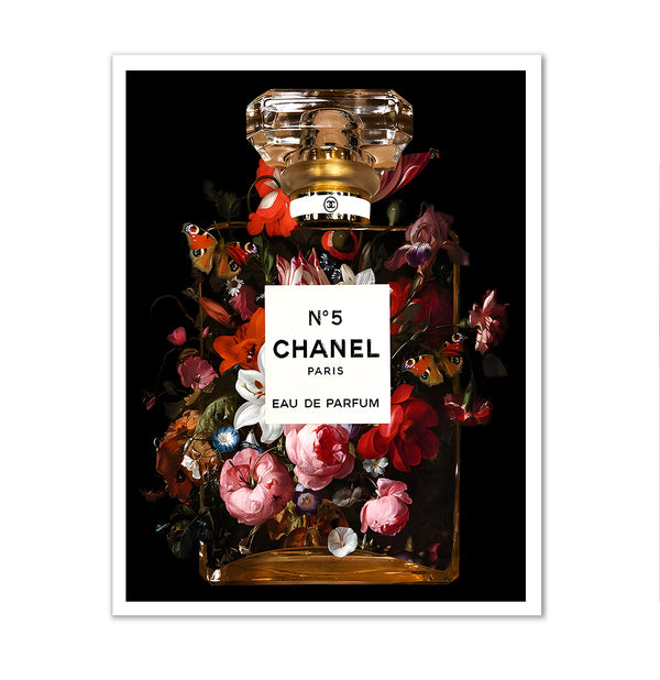 Canvas Fashion Wall Art, Flower Chanel Eau de Parfum, Glam Wall Poster