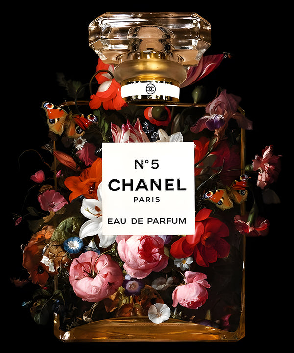 Canvas Fashion Wall Art, Flower Chanel Eau de Parfum, Glam Wall Poster
