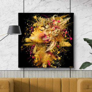 Canvas Fashion Wall Art -  Abstract Golden Lady