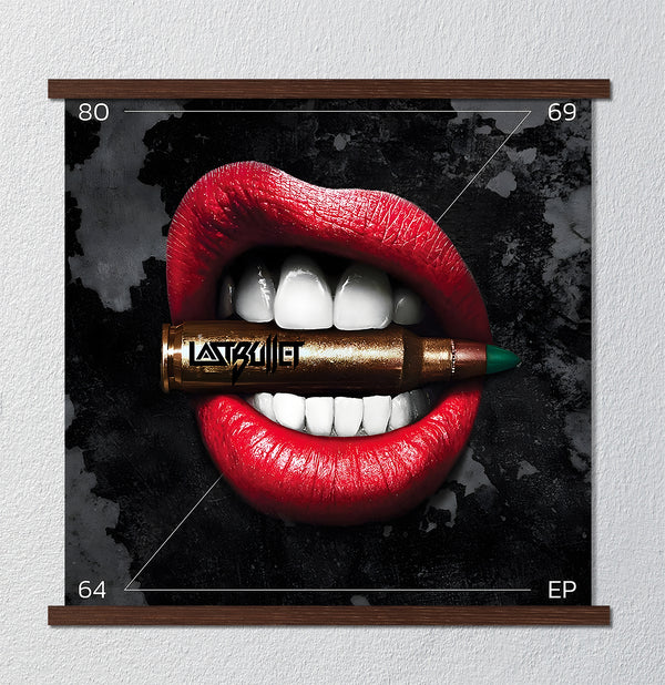 Canvas Fashion Wall Art, Lips and Gold Bullet, Glam Wall Poster