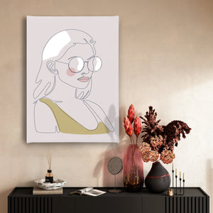 Canvas Wall Art - One Line Woman Face