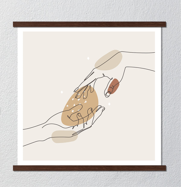 Canvas Wall Art, The Hands, Minimalist Wall Poster