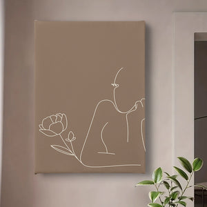 Canvas Wall Art - Beige Woman Silhouette