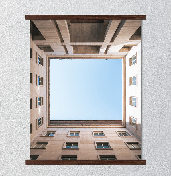 Canvas Wall Art, Square Sky Formed Buildings, Minimalist Wall Poster