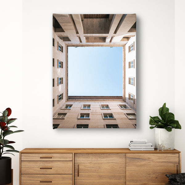Canvas Wall Art, Square Sky Formed Buildings, Minimalist Wall Poster