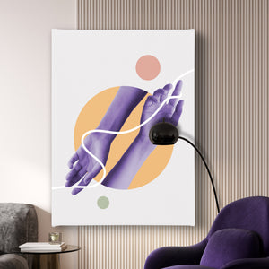 Canvas Wall Art - Purple Abstract Hands