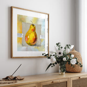 Wall Art - Oil Pained Yellow Pear Fruit