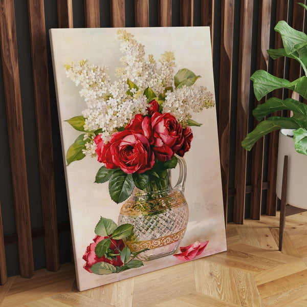 Canvas Wall Poster -  Spring White Flower Bouquet