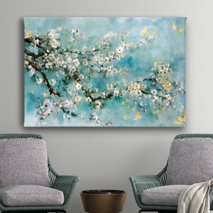 Canvas Wall Poster -  White Flowers Tree Branch