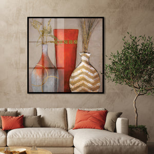 Wall Art - Oil Pained Decorative Vases