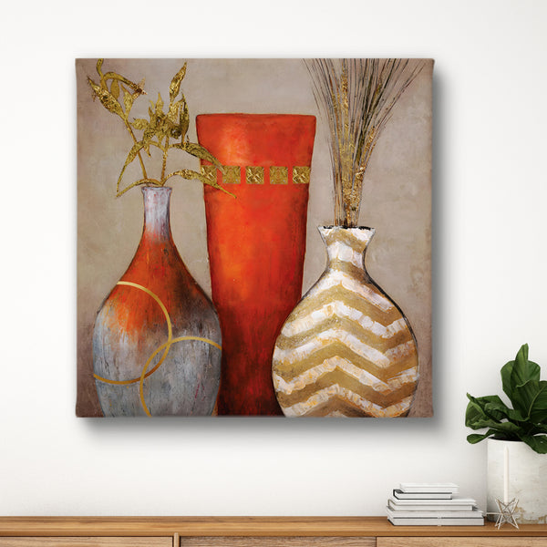 Canvas Wall Art -  Oil Pained Decorative Vases
