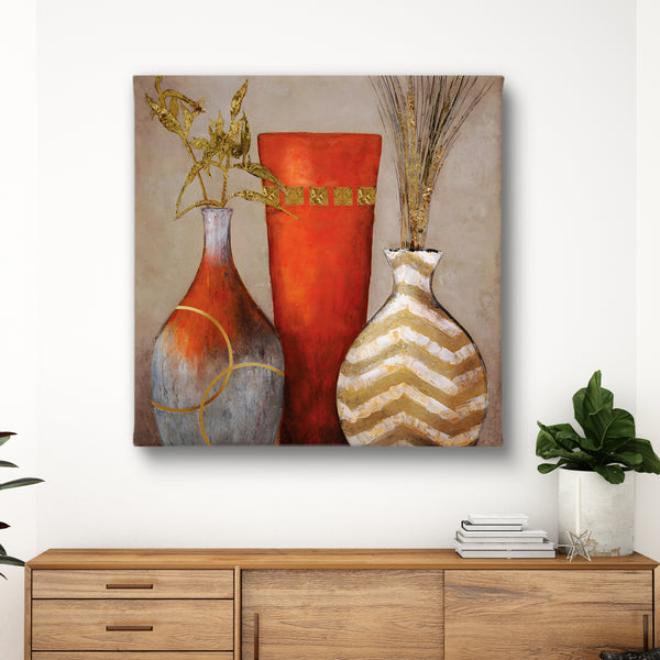 Canvas Wall Art, Oil Pained Decorative Vases, Wall Poster