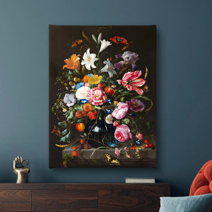 Canvas Wall Art -  Vase of Colorful Flowers