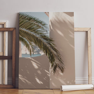 Canvas Wall Poster -  Tropical Palm Leaf & Shadow 