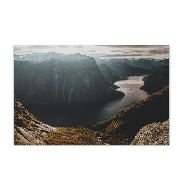 Canvas Wall Poster, Natural Landscape of River and Mountains, Wall Art