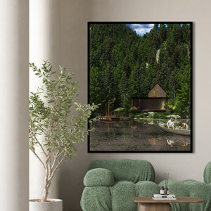 Wall Poster - House by the Water in Deep Forest 