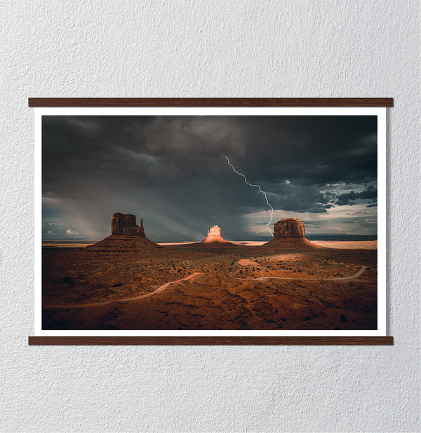 Canvas Wall Poster, Lightning in the Desert, Wall Art