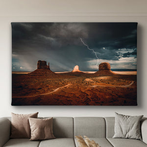 Canvas Wall Poster -  Lightning in the Desert 