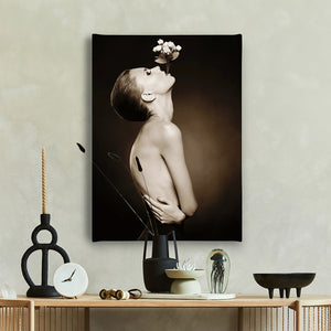 Canvas Wall Art -  Woman with Flowers  Poster