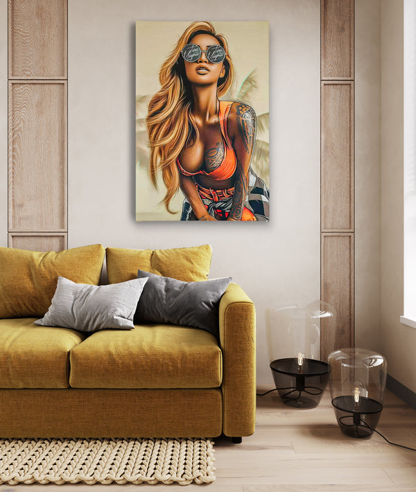 Canvas Wall Art, Pop Art Woman, Nude Wall Poster