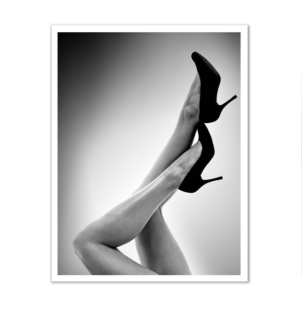 Canvas Wall Art, Black & White Woman Legs, Nude Wall Poster