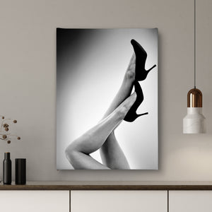 Canvas Wall Art -  Black & White Woman Legs  Poster