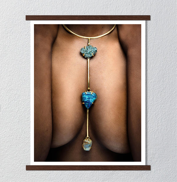 Canvas Wall Art, Blue Gems, Nude Wall Poster
